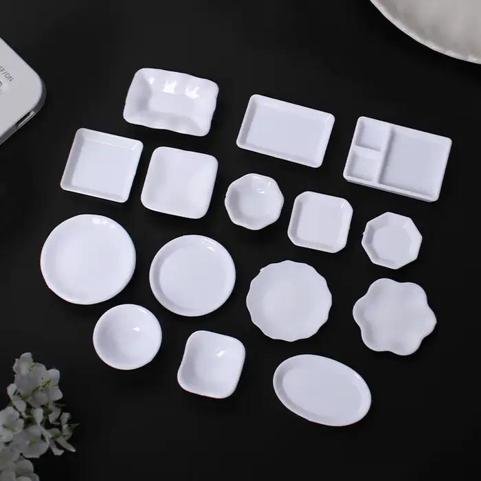 Ensemble de plateaux et assiettes de Simulation pour maison de poupée, 5 pièces, Mini vaisselle de c