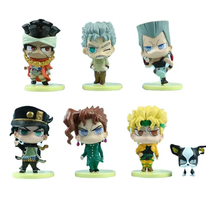 Jouets figurines mignonnes d'aventure bizarre de JoJo, 7 pièces/ensemble