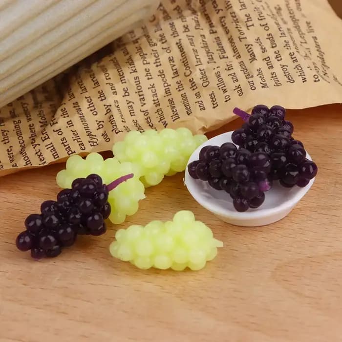 6 pièces/ensemble 1:12 maison de poupée Miniature violet vert raisin maison de poupée nourriture mai