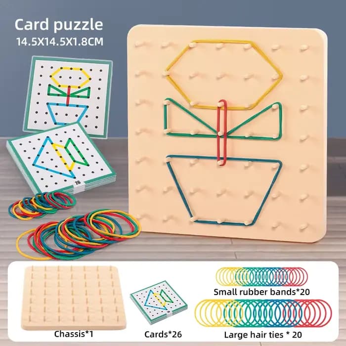Puzzle géométrique avec formes à emboîter, aides pédagogiques créatives en mathématiques, adaptées à