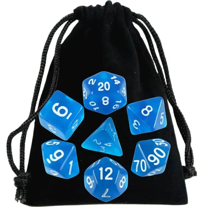 Dés mdn dés polyédriques RPG jeu de dés transparents de haute qualité ensemble diverses couleurs mer