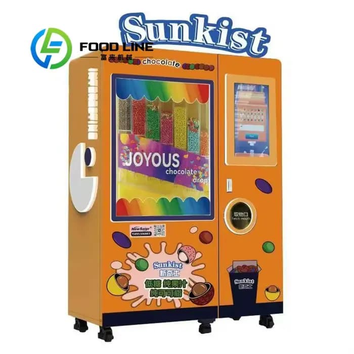 La distributeur automatique de bonbons aux haricots au chocolat peut mettre 7 saveurs différentes