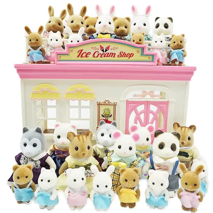 Lapin de pâques 1:12, Simulation forêt, famille, renne, Panda, animaux, maison de poupée, meubles mi