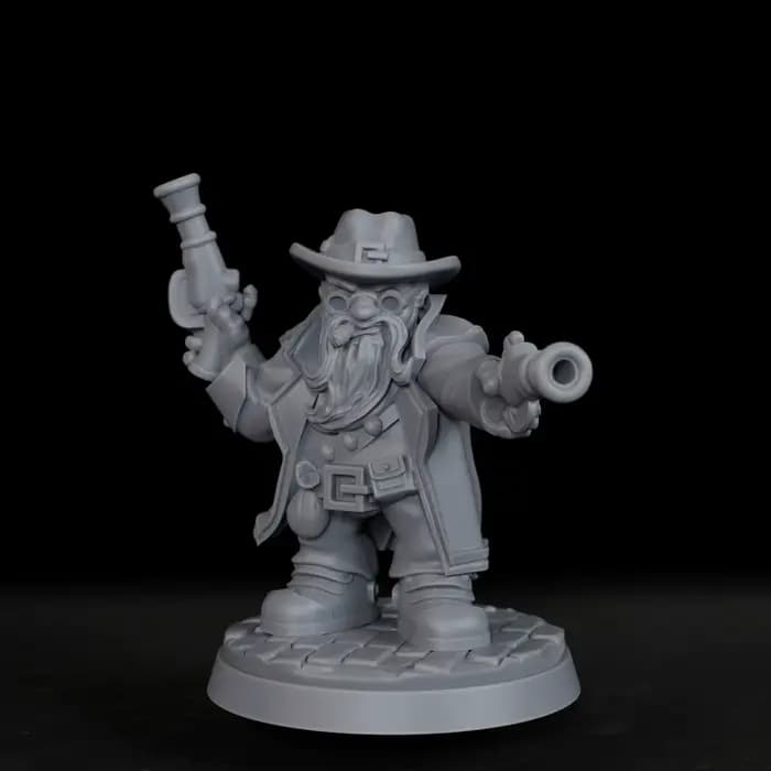 Miniature de nain pistoletier fantastique – Figurine de stratégie TTRPG, nain traditionnel pour la p