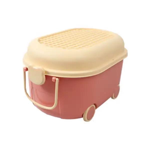 Boîte de rangement de jouets à poulie, panier de rangement en plastique domestique, boîte de rangeme