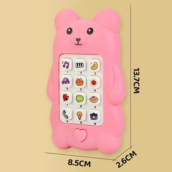 Jouet téléphone musical pour bébé en forme d'ours mignon, jouet de sommeil, téléphone de simulation 