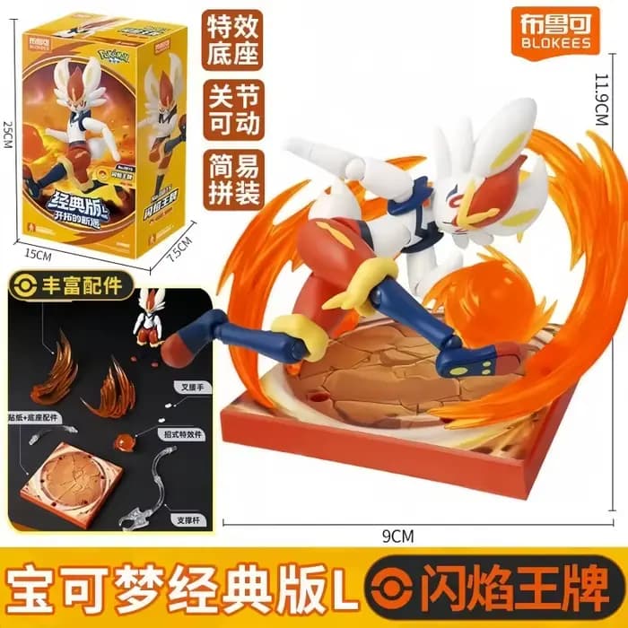 Jouets de construction Blokees Original Pokemon, Scyther, Snorlax, Lucario, Cinderace, figurines d'a