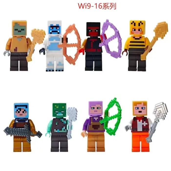 Jeu Minecrafte chaud jouets de dessin animé 8 pièces blocs de construction Steve Pixel mon monde fig