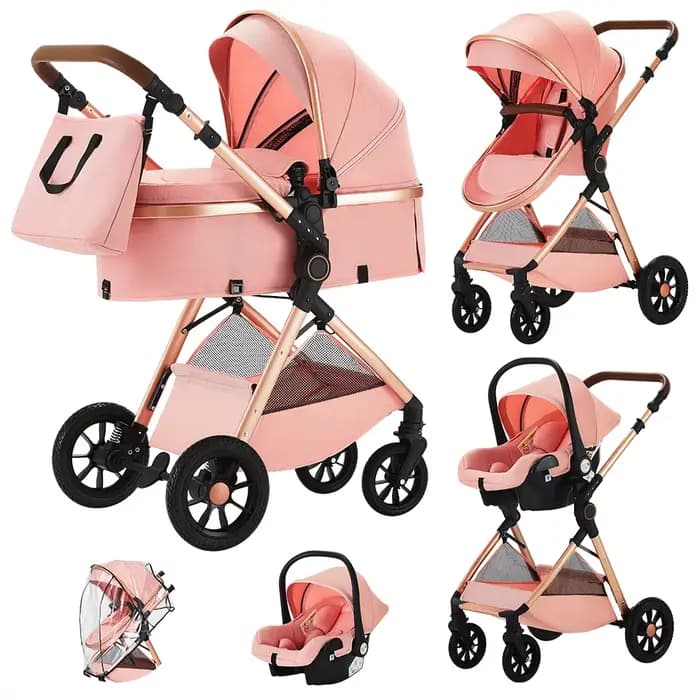 B.CHILDHOOD landau 3 en 1, landau combiné, systèmes de voyage, buggy avec poussée bidirectionnelle r