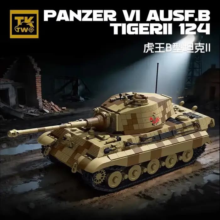 Blocs de construction militaires TK8004, char lourd King Tiger Panzer VI Ausf.B, modèle de véhicule 