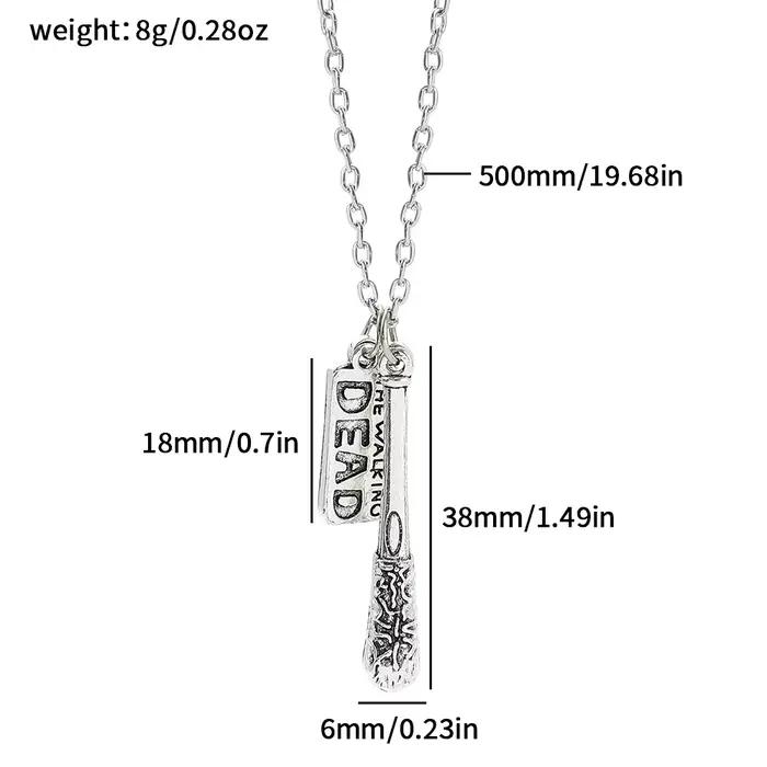 Collier pendentif baseball série The Walking Dead - Accessoire de mode punk pour hommes et femmes, c