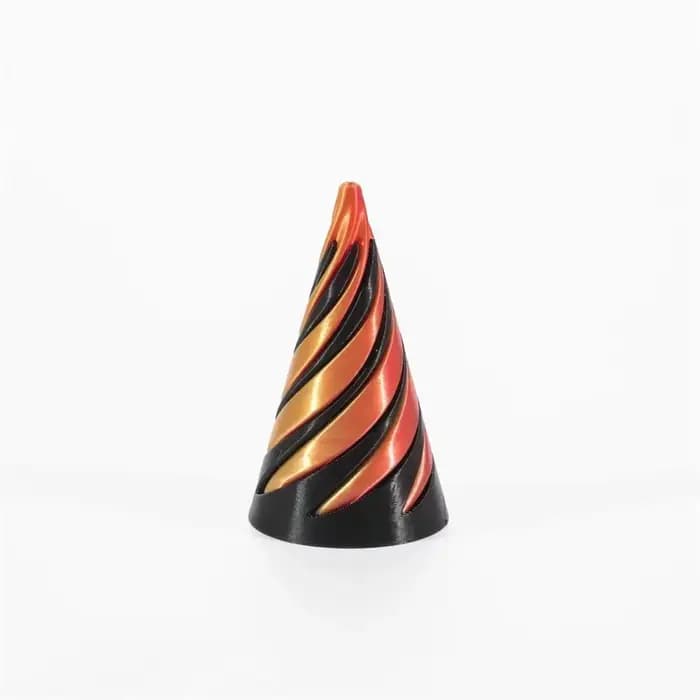 Pyramide conique spirale imprimée en 3D, sculpture traversante, jouet pyramidal traversant, mini-ill