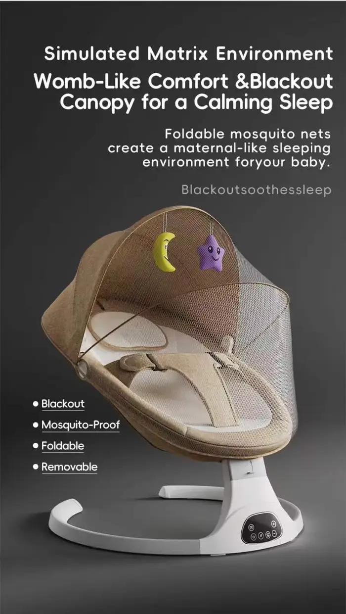 Berceau Électrique pour Bébé, Balançoire Automatique Apaisante, Chaise à Bascule Électrique, Berceau