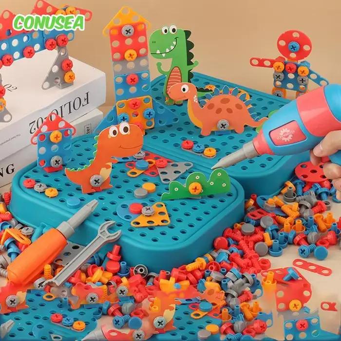 Jouets pour enfants, ensemble d'outils, perceuse électrique, écrou à vis, Puzzle 3D, jeu de simulati