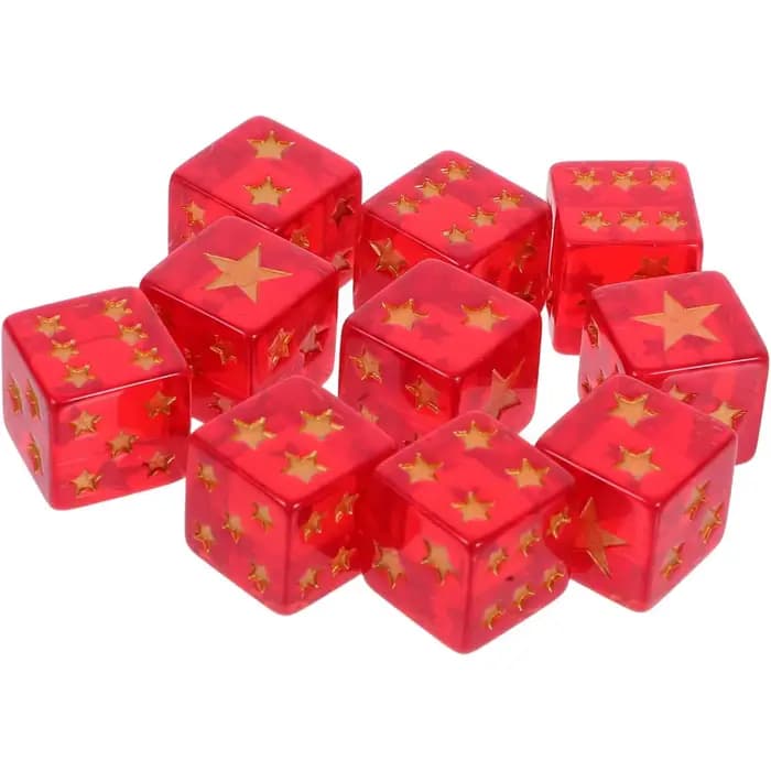 Jeu de dés à motif d'étoile carré en résine rouge, 6 pièces, pour Dnd TRPG RPG COC, jeux de société 