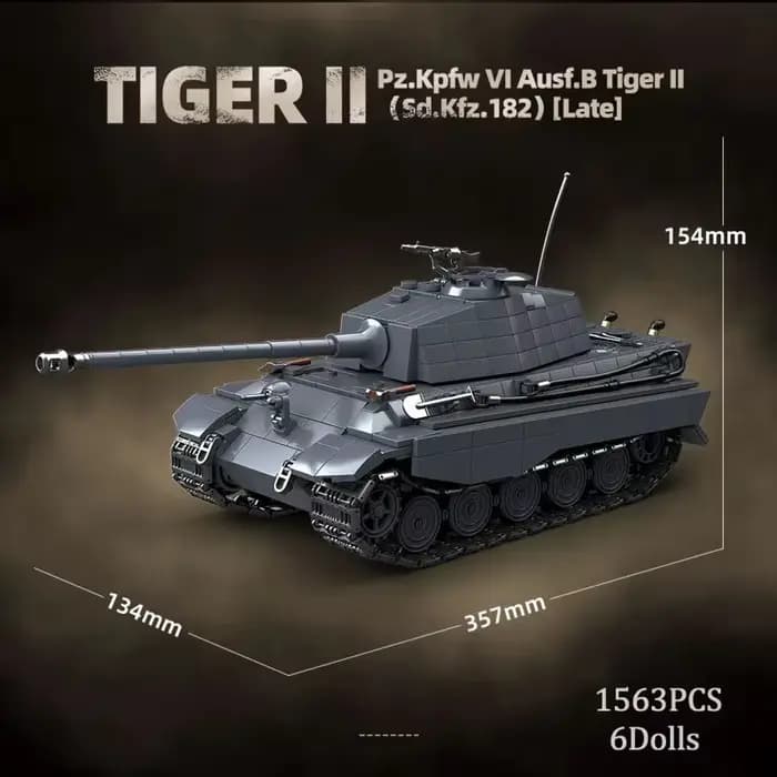 Blocs de construction du char lourd militaire King Tiger 2 Sd.Kfz.182, voiture blindée sur chenilles