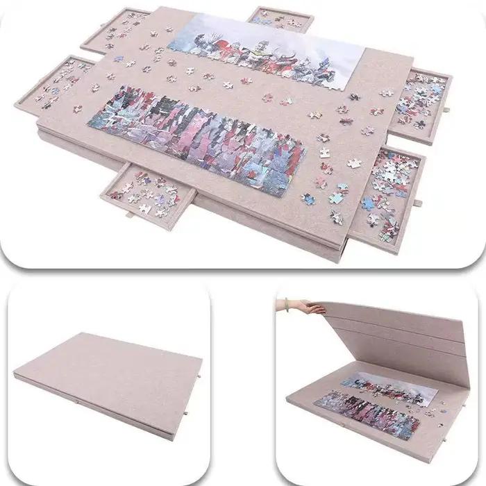 Table de Puzzle Portable avec 6 tiroirs de rangement, grande capacité pour l'éducation et le rangeme
