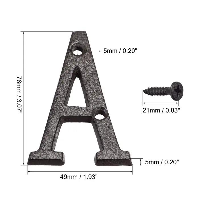 Lettres chiffres extérieurs flottants signes d'adresse en métal plaques de porte vis numéros de port