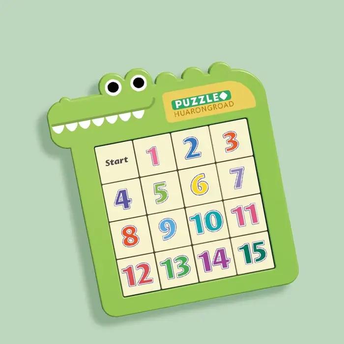 Animaux numéro Puzzle en plastique jouets coulissants mobiles Huarong route jeux d'entraînement céré
