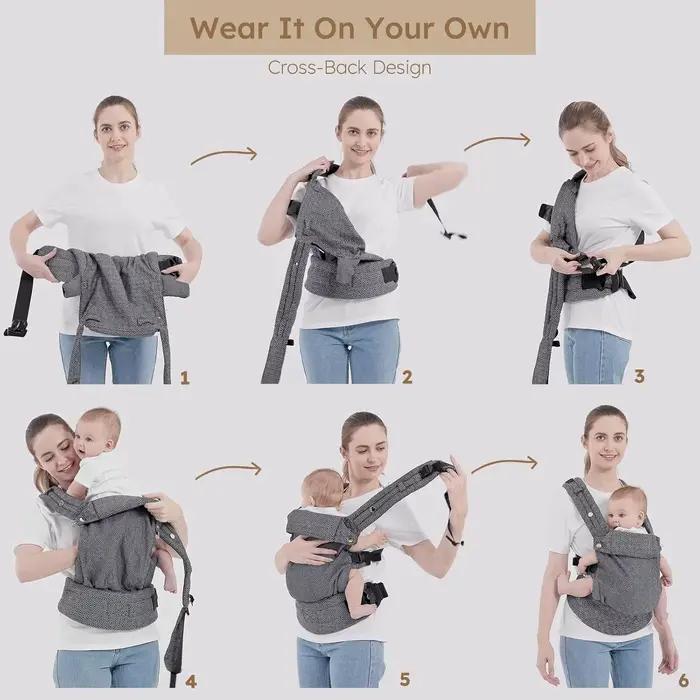 Porte-bébé multifonction respirant, sac à dos pour bébé, landau pour enfant en bas âge, bretelles en