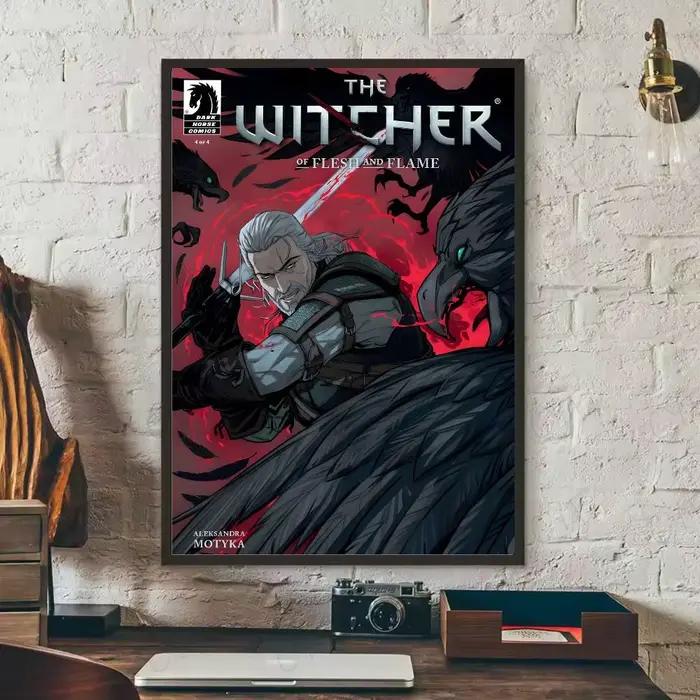 The W-Witcher 3 affiche de jeu de chasse sauvage, Art HD, mur collant, étanche, maison, salon, chamb