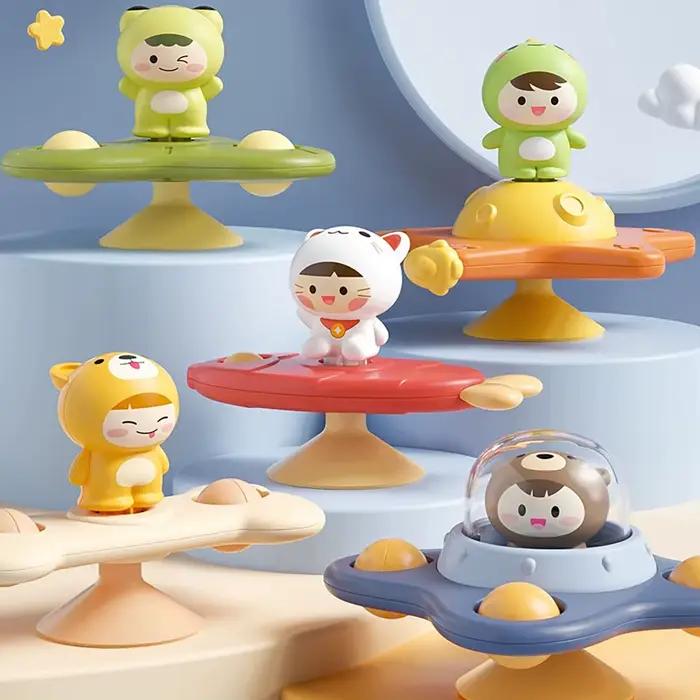 Jouet apaisant pour bébé, avion de dessin animé, artefact de bain pour bébé, ventouse amusante, Spin