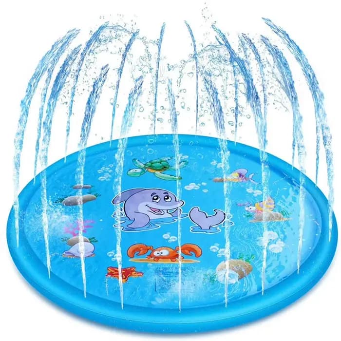 Tapis de jeux d'eau 170cm, coussin d'eau par pulvérisation de pelouse, coussin de plage, arroseur po