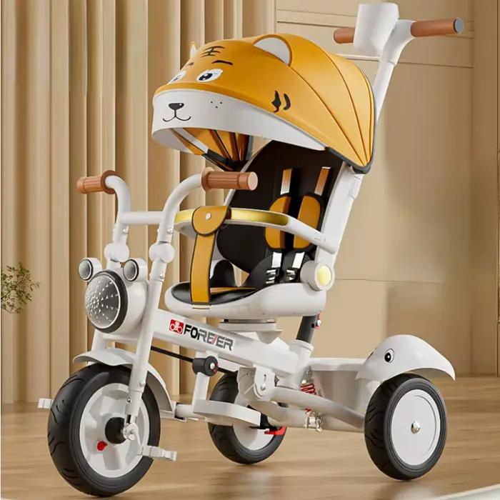 Tricycle pliable pour enfants, poussette pour bébé de 1 à 6 ans, léger, musique, titane, roue africa