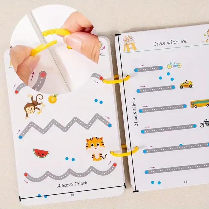 Cahier d'exercices de formation de contrôle de stylo pour tout-petits, cahier de pratique de traçage
