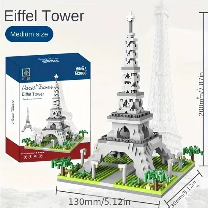 Puzzle tour Eiffel de Paris pour enfants, bloc de micro particules, assemblage, modèle de constructi