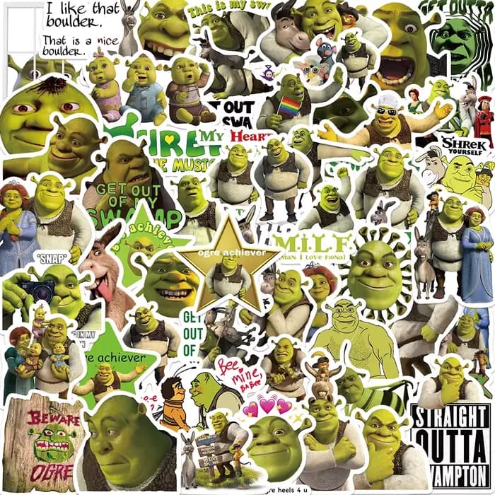 52 pièces dessin animé monstre Shrek Graffiti autocollant bricolage valise ordinateur portable valis