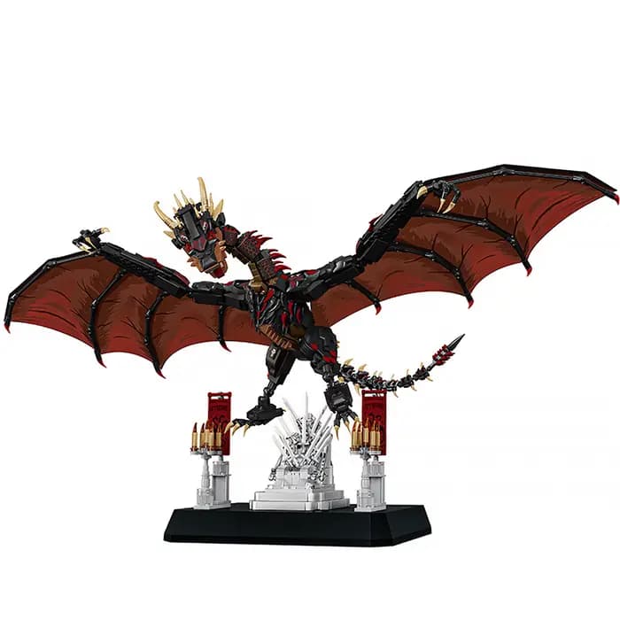 1868 pièces ‌ Drogon Fire Dragon blocs de construction 99003 jeu série de films Dragon ornement de b