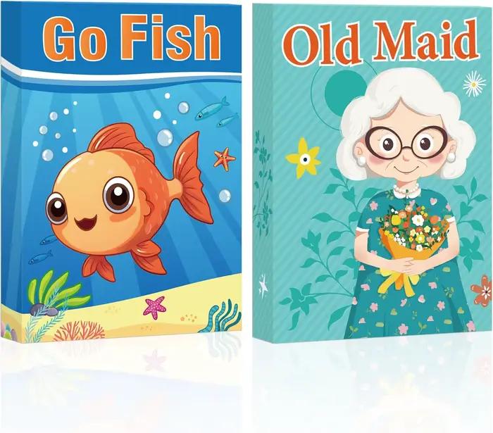 [Jeux de cartes 6 en 1 pour enfants] Jeux amusants et éducatifs pour les soirées de jeux en famille,