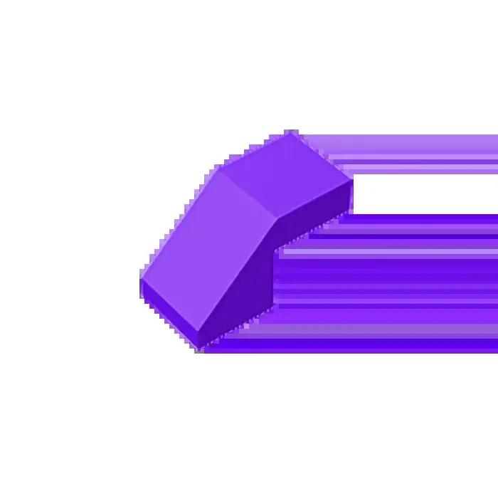Gobricks GDS-1484 Pente 45 2 x 1 avec Découpe sans Goujon compatible 28192 pièces de jouets pour enf