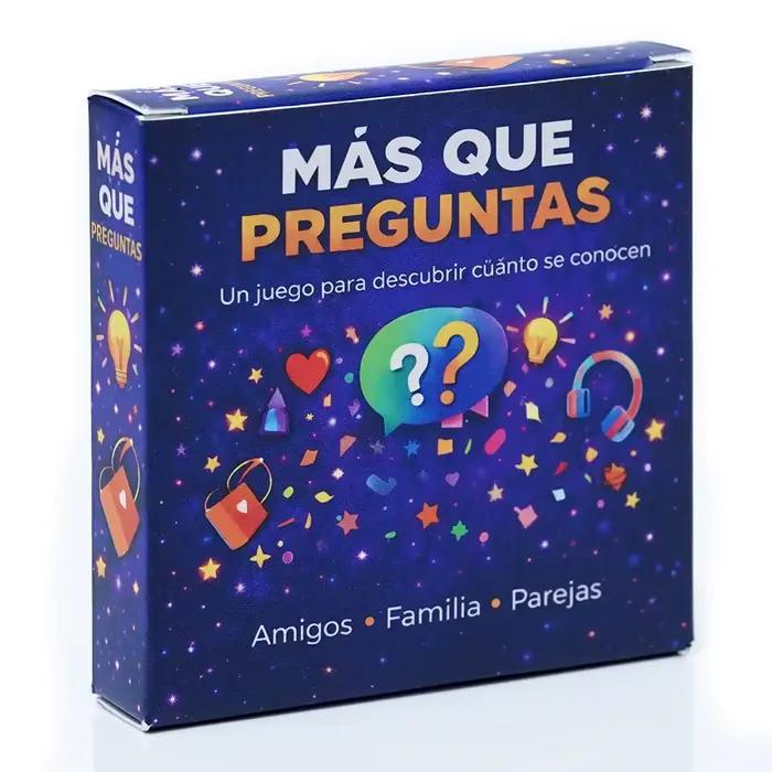 Español Mas Que Preguntas Jeu de cartes de questions pour amis, famille et partenaires Jeu de sociét