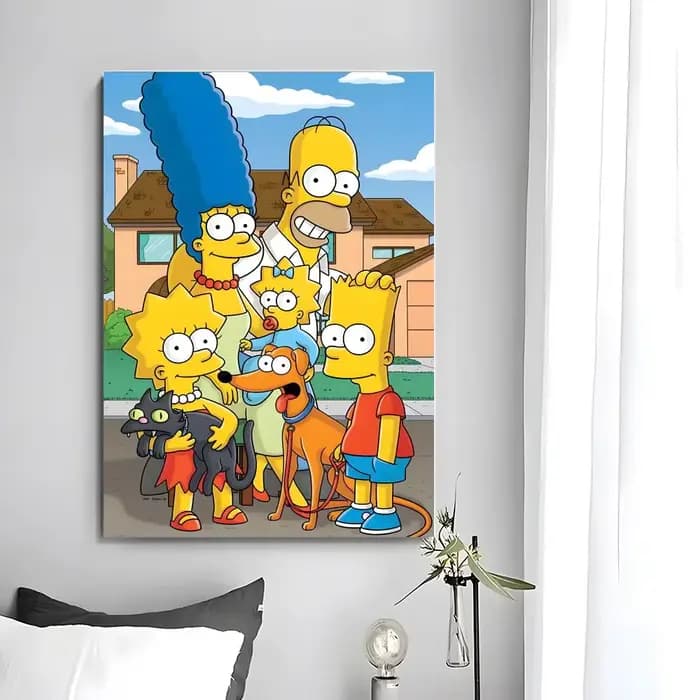 Affiche murale Anime T-The Simpsons, impression artistique adaptée au salon, chambre à coucher, bar,