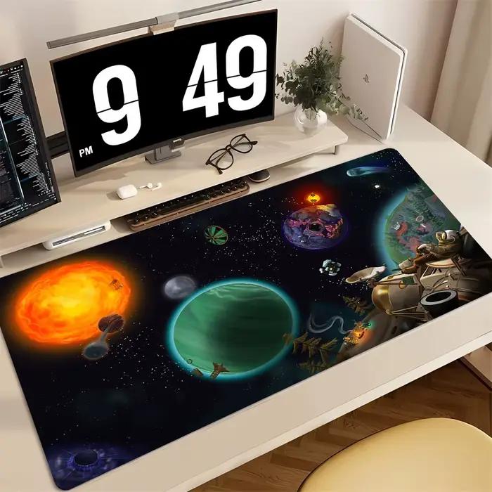 Tapis de bureau HD Outer Wilds Solar System, tapis antidérapant en caoutchouc pour clavier et ordina