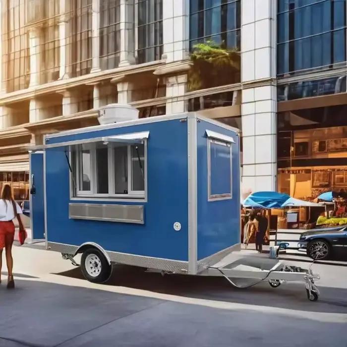 Chariot de restauration mobile multifonctionnel personnalisé 2025 avec machine à yogourt glacé intég