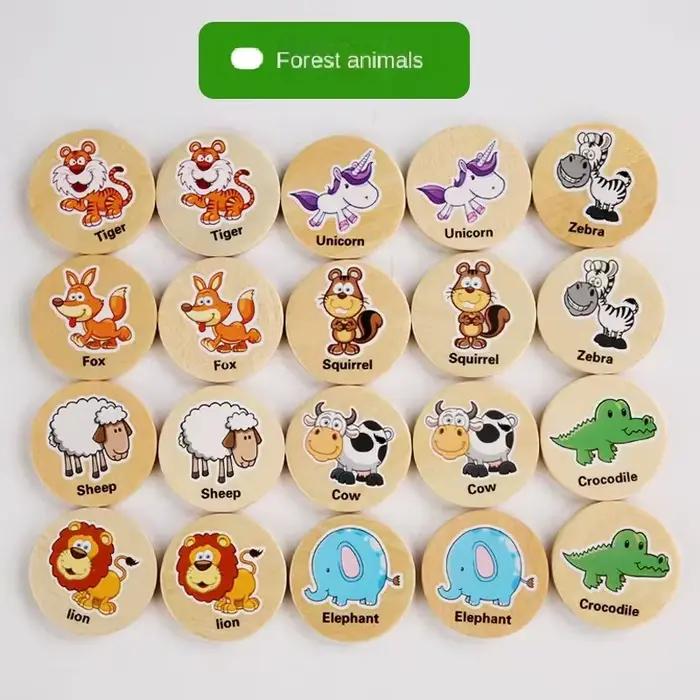 Trouver le même modèle jeu de Puzzle enfants dessin animé mémoire animale échecs réflexion formation