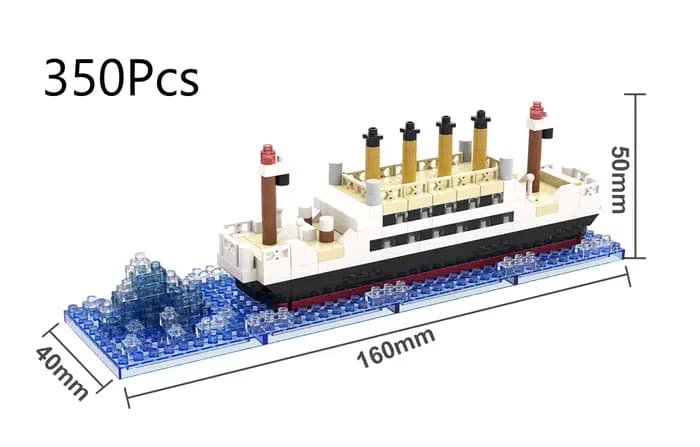 Kit de modèle de brique de soleil de croisière de puzzle de Titanic pour garçon et fille, jouet d'as