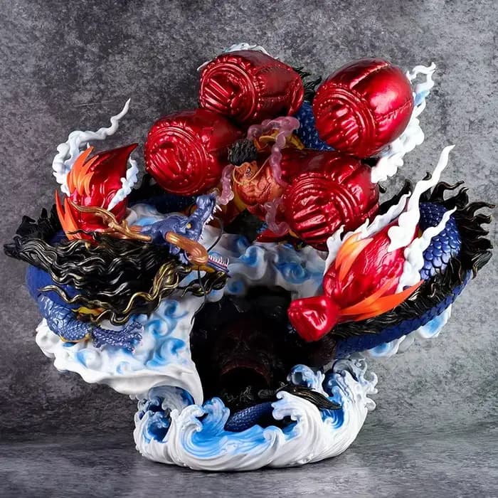 Gk et le royaume combat quatre niveaux Luffy Vs Kaido figurine Statue scène Collection modèle jouet 