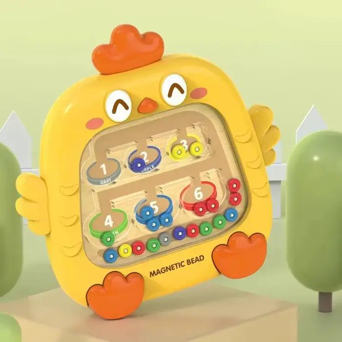 Jeux de tri Montessori, labyrinthe magnétique avec chiffres de couleur, stylo, jeux de perles mobile
