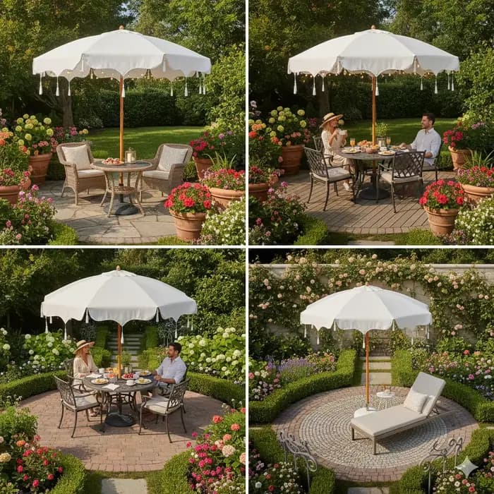 Parasol de jardin décoratif pour terrasse extérieure avec des caractéristiques élégantes pour la pro
