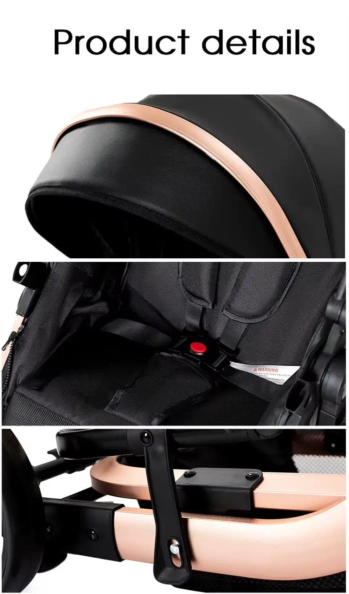 Poussette bébé 3 en 1, poussette légère pliable avec accessoires, poussette, landau, siège auto bébé