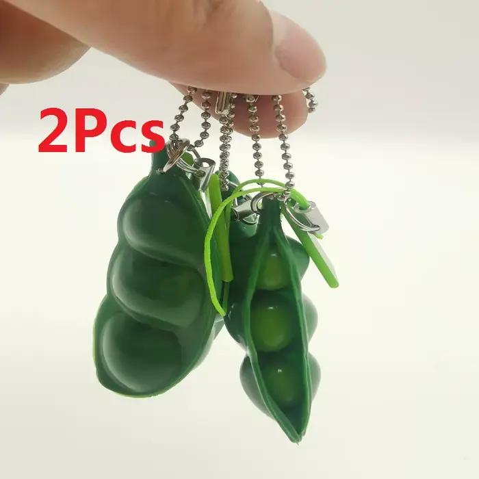 Peapod Fidget Toy – porte-clés à presser un haricot, pois Edamame, Extrusion de soja, sensation Tact