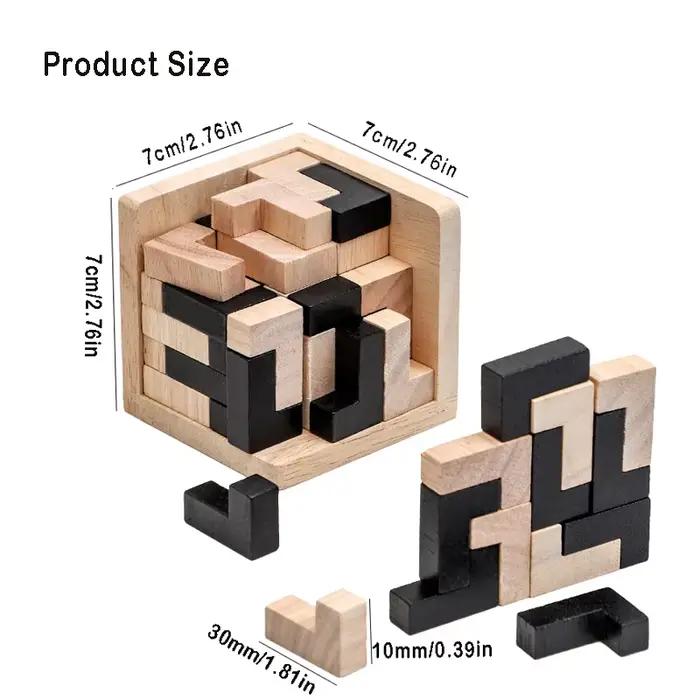 Puzzle Cube 3D Luban, jouet éducatif créatif en bois, cerveau, esprit, jeu d'apprentissage précoce, 