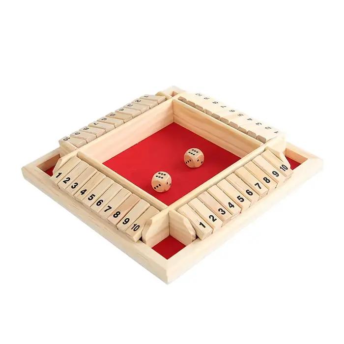 Boîte de jeu de dés pour 2 à 4 joueurs, jeu de société classique pour adultes, jeu de table en bois 