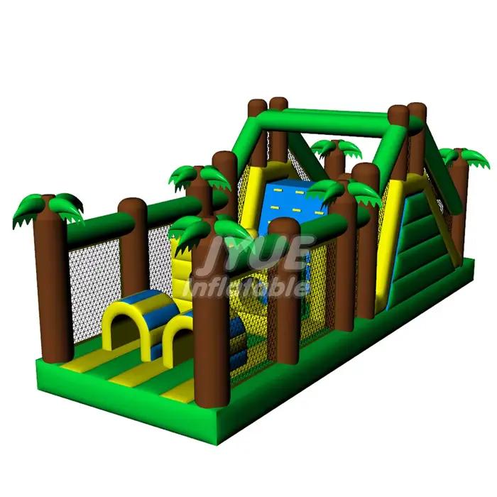 Parcours d'obstacles gonflable compact sur le thème de la jungle aérienne, maison lunaire