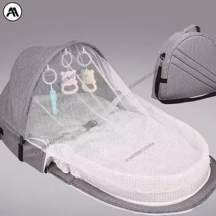 Lit de voyage multifonctionnel portable, lit anti-moustiques, lit pliant pour bébé, lit amovible, sa