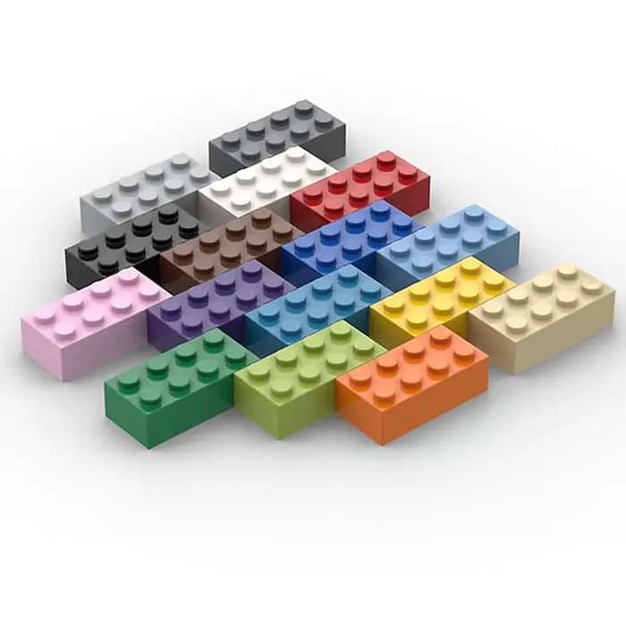 Blocs de construction en vrac, 80 pièces, figurines épaisses, briques 2x4 points, taille créative éd